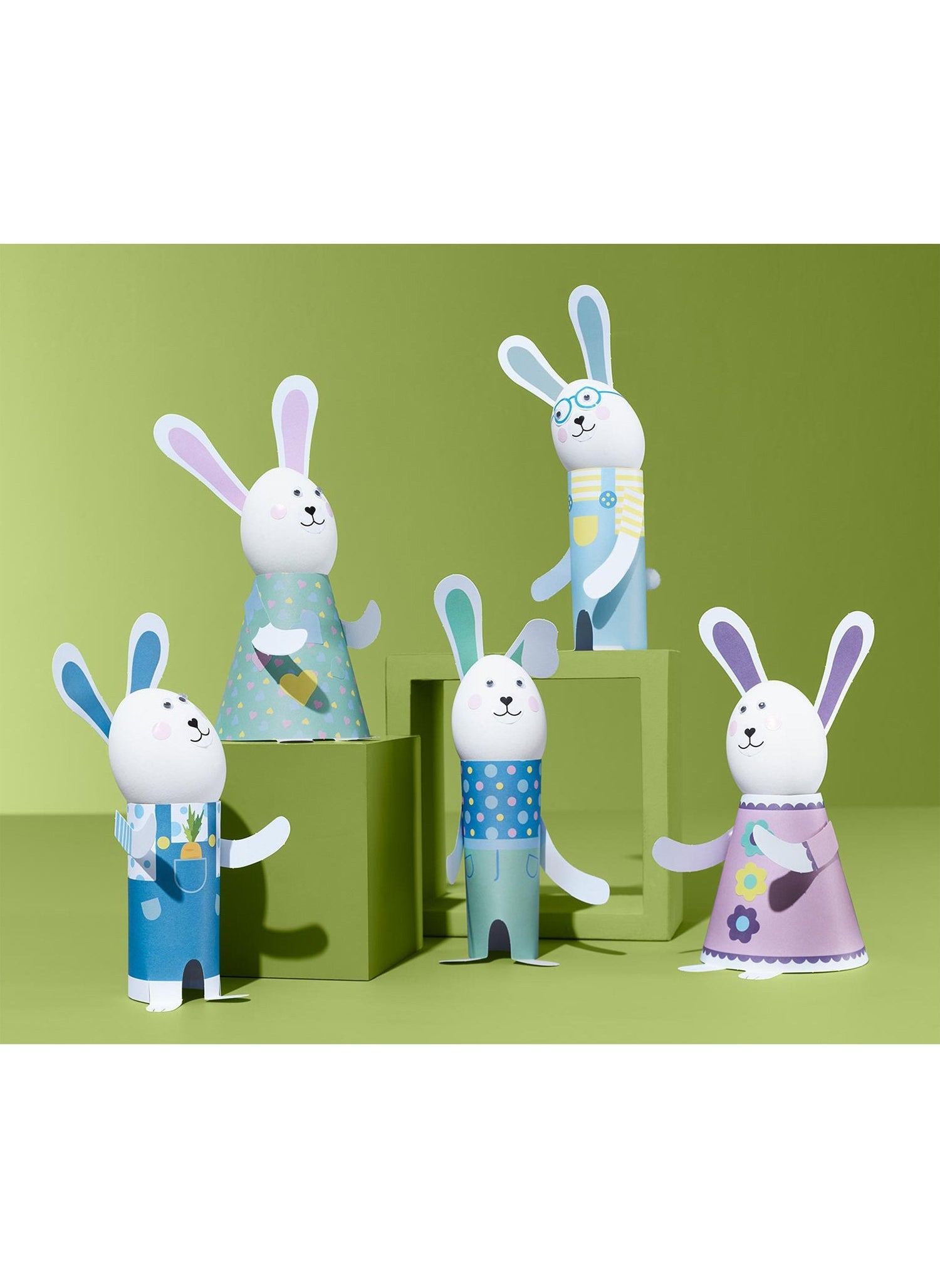 Easter Craft Kit Bunny Family, White Combo