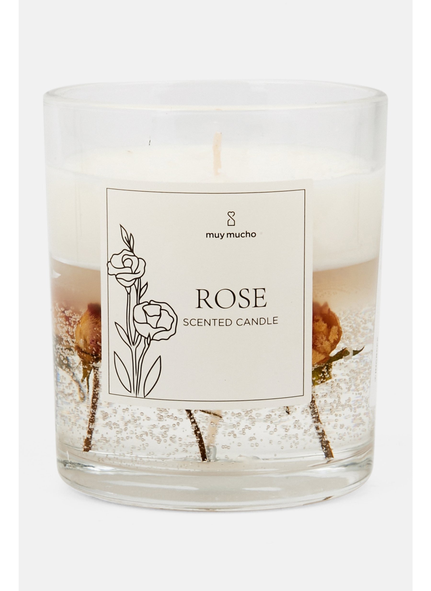 Rose Gel Scented Candle 220 g, White Combo