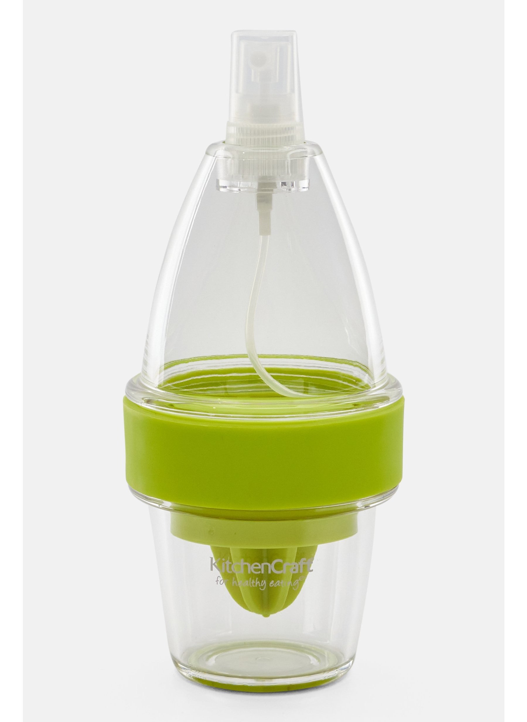 Healthy Eating Citrus Spritzer and Juicer Bottle 150 ml, Green/Transparent