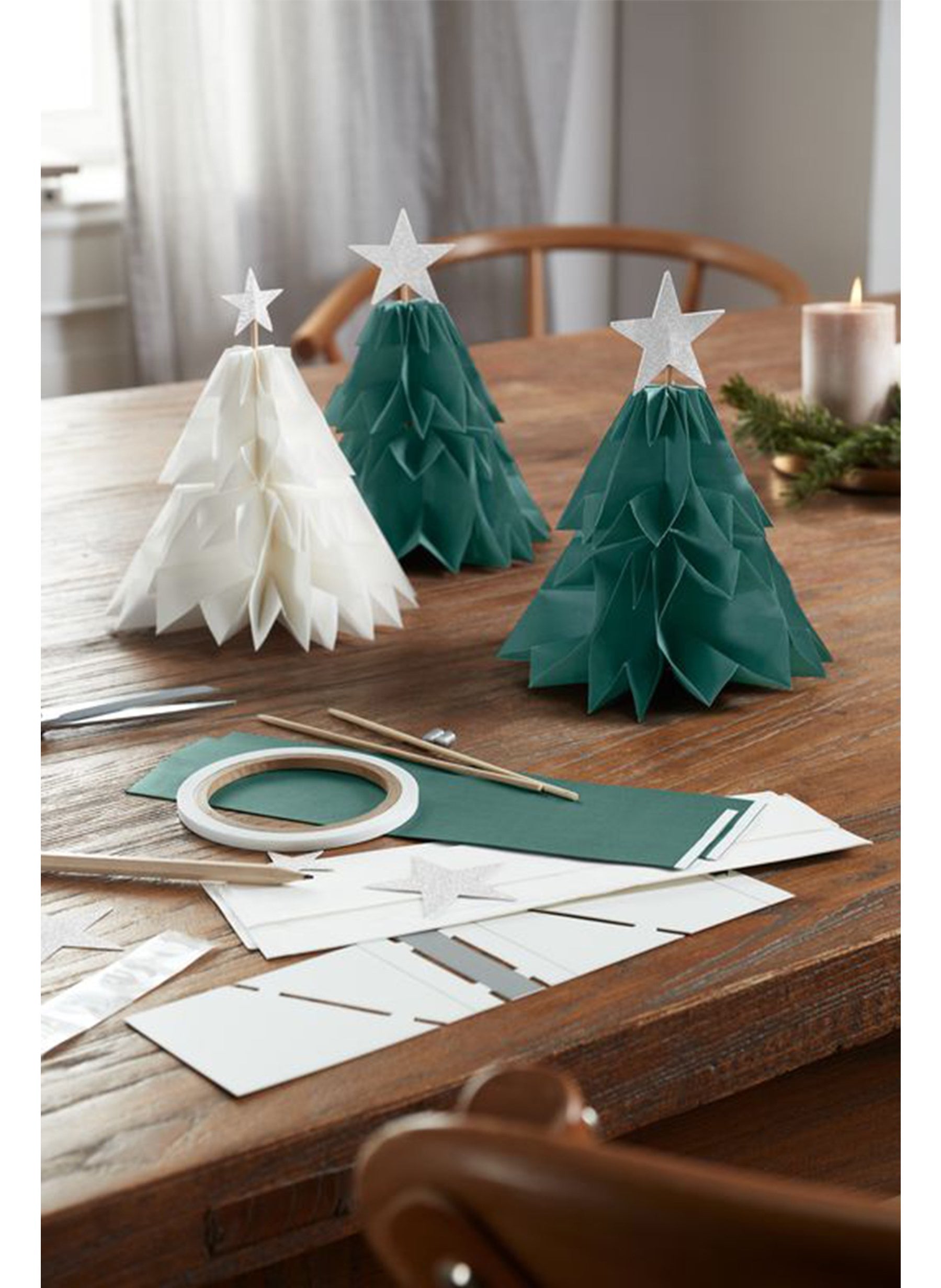 Paper Tree Craft Kit, Green/White