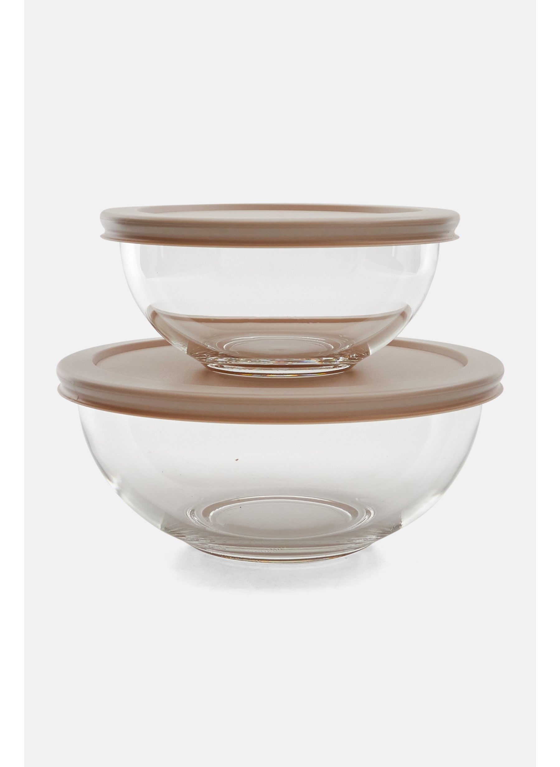 2 Packs Glass Bowl With Lids, Transparent